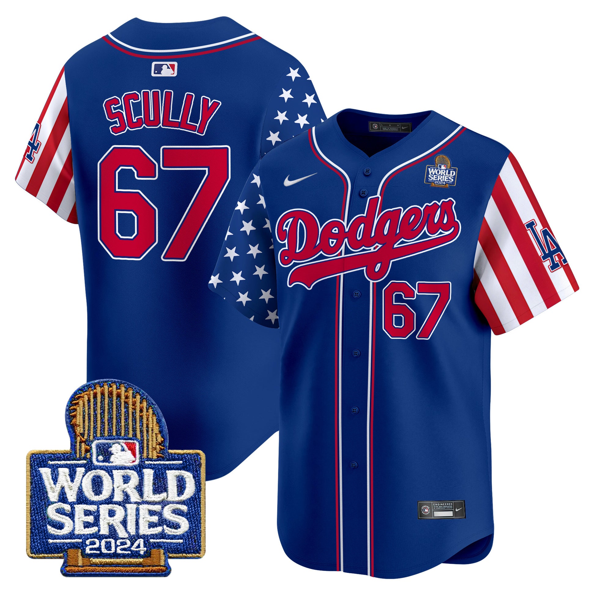 Men's Dodgers American Style 2024 World Series Vapor Premier Limited Jersey V2 - All Stitched