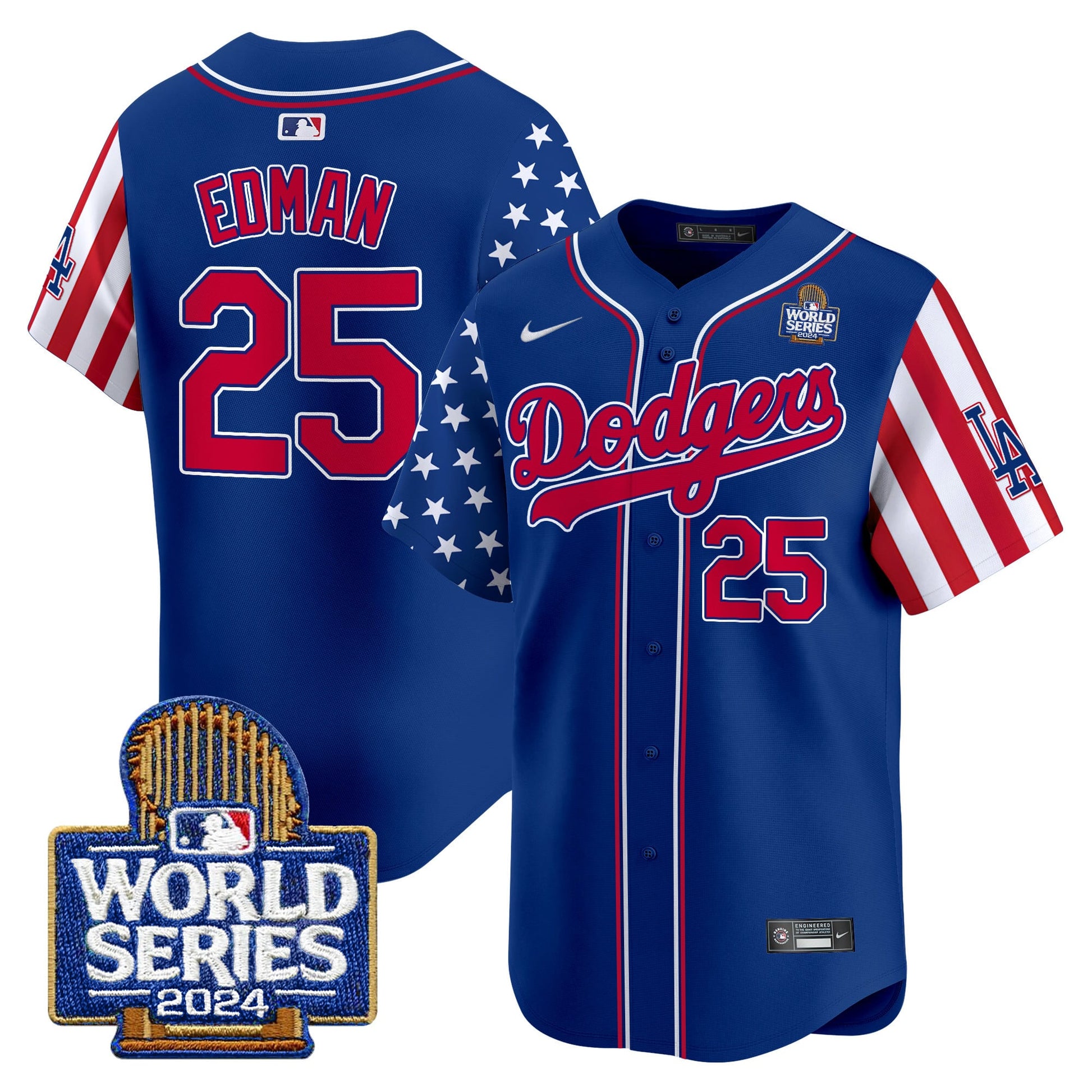 Men's Dodgers American Style 2024 World Series Vapor Premier Limited Jersey V2 - All Stitched