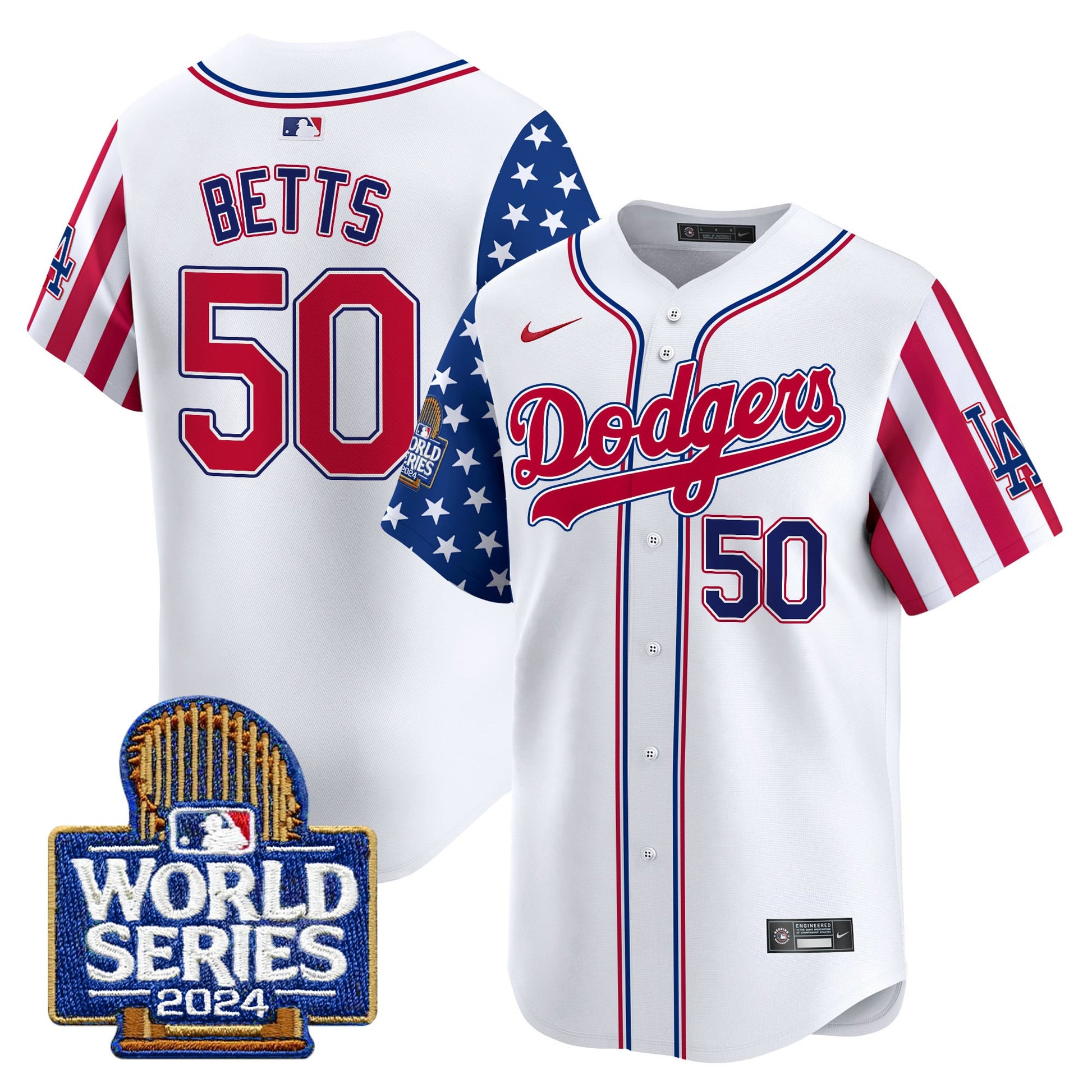 Men's Dodgers American Style 2024 World Series Vapor Premier Limited Jersey - All Stitched