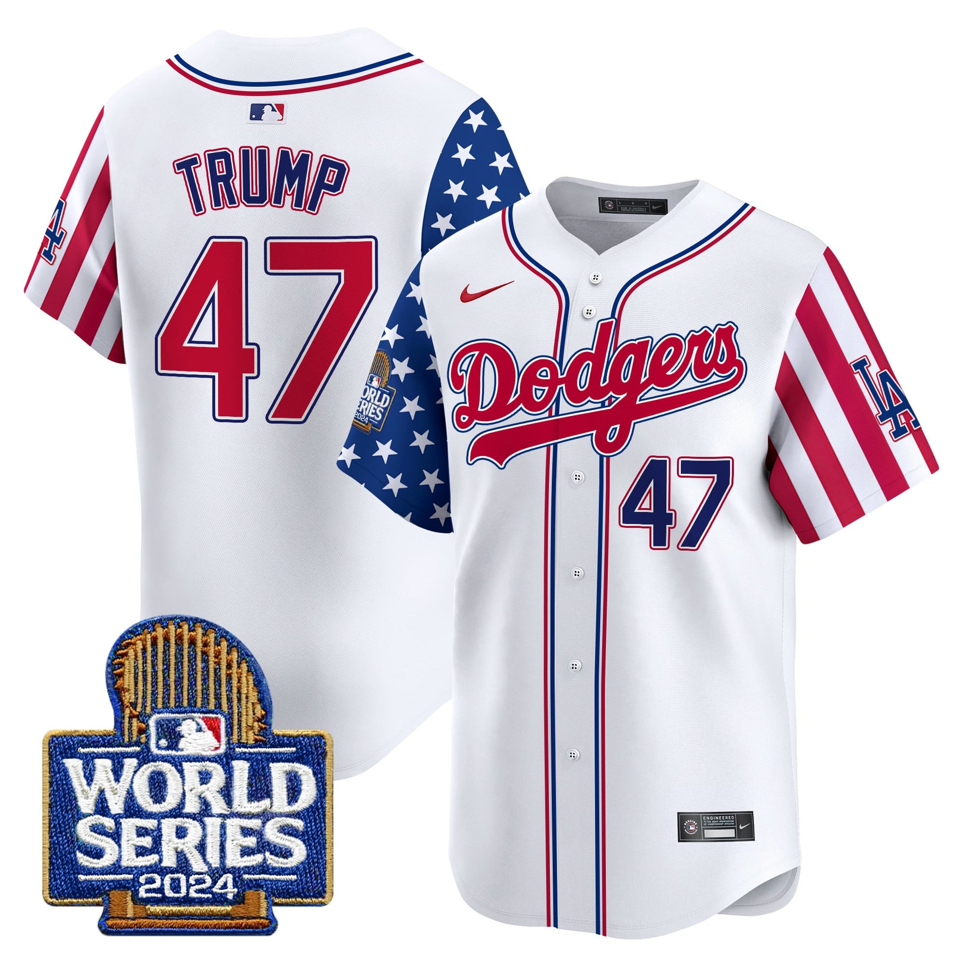 Men's Dodgers American Style 2024 World Series Vapor Premier Limited Jersey - All Stitched