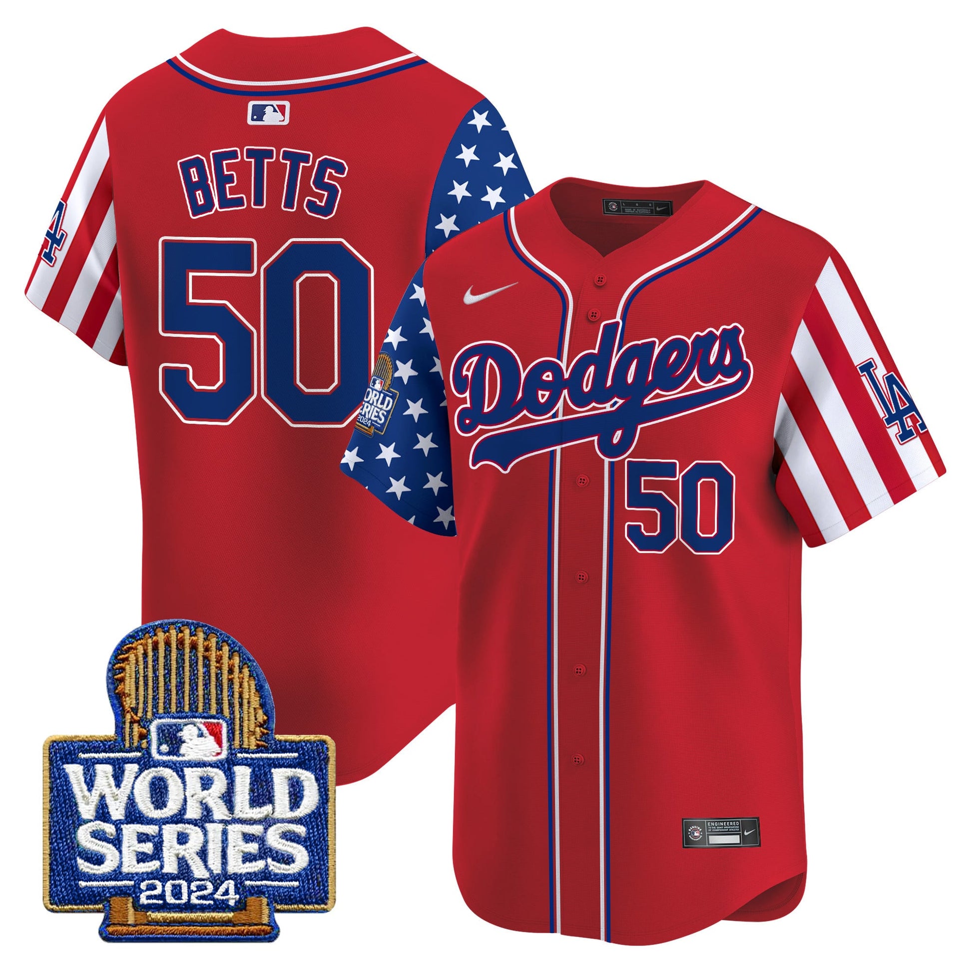 Men's Dodgers American Style 2024 World Series Vapor Premier Limited Jersey - All Stitched
