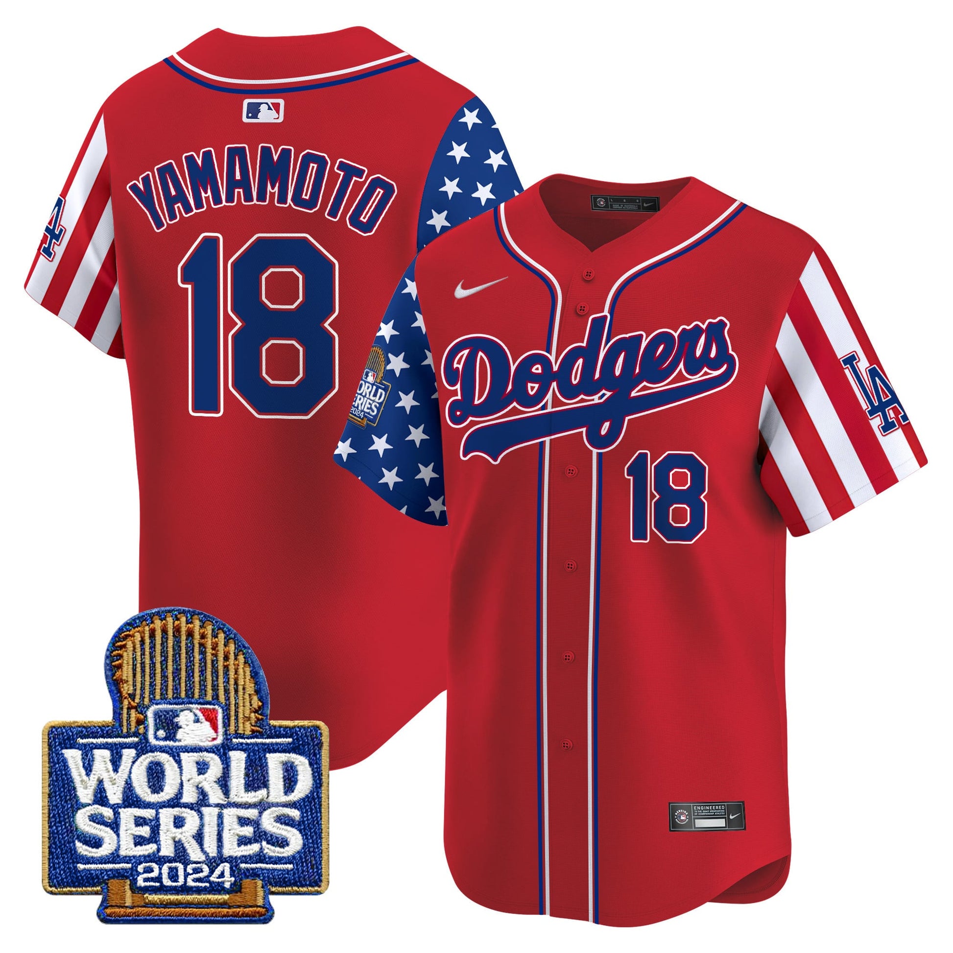 Men's Dodgers American Style 2024 World Series Vapor Premier Limited Jersey - All Stitched
