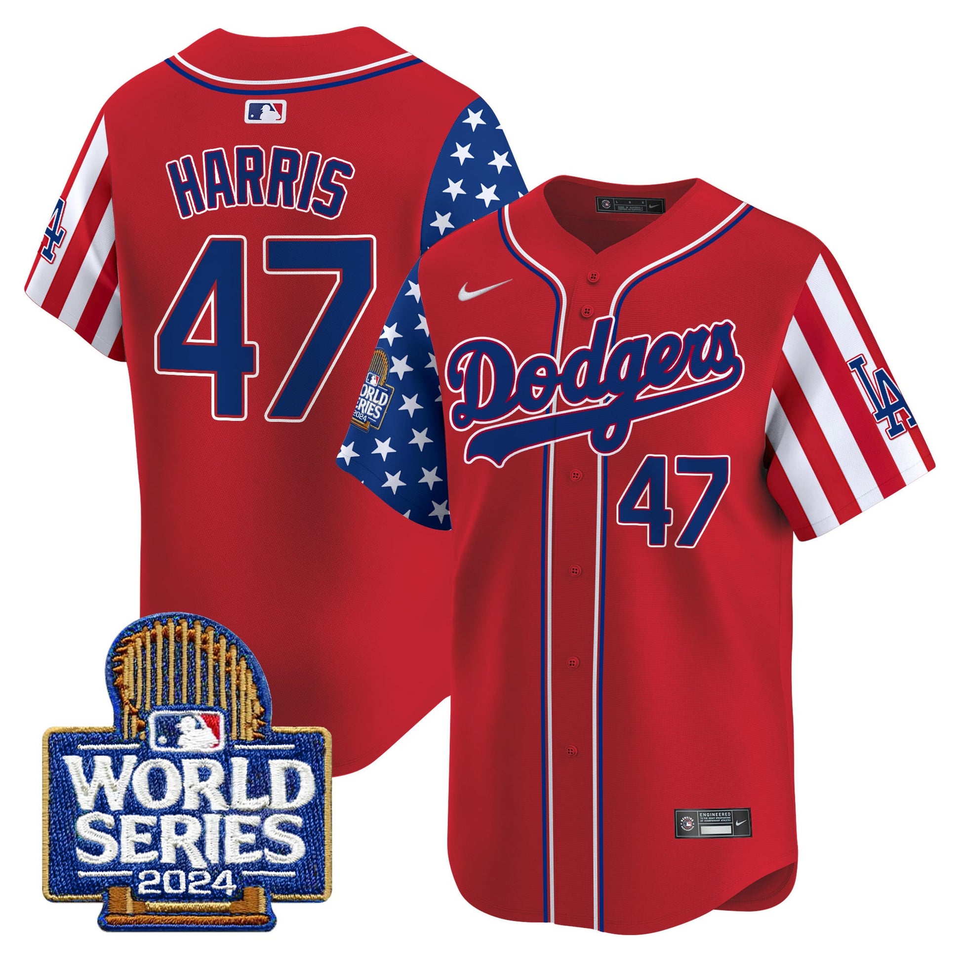 Men's Dodgers American Style 2024 World Series Vapor Premier Limited Jersey - All Stitched