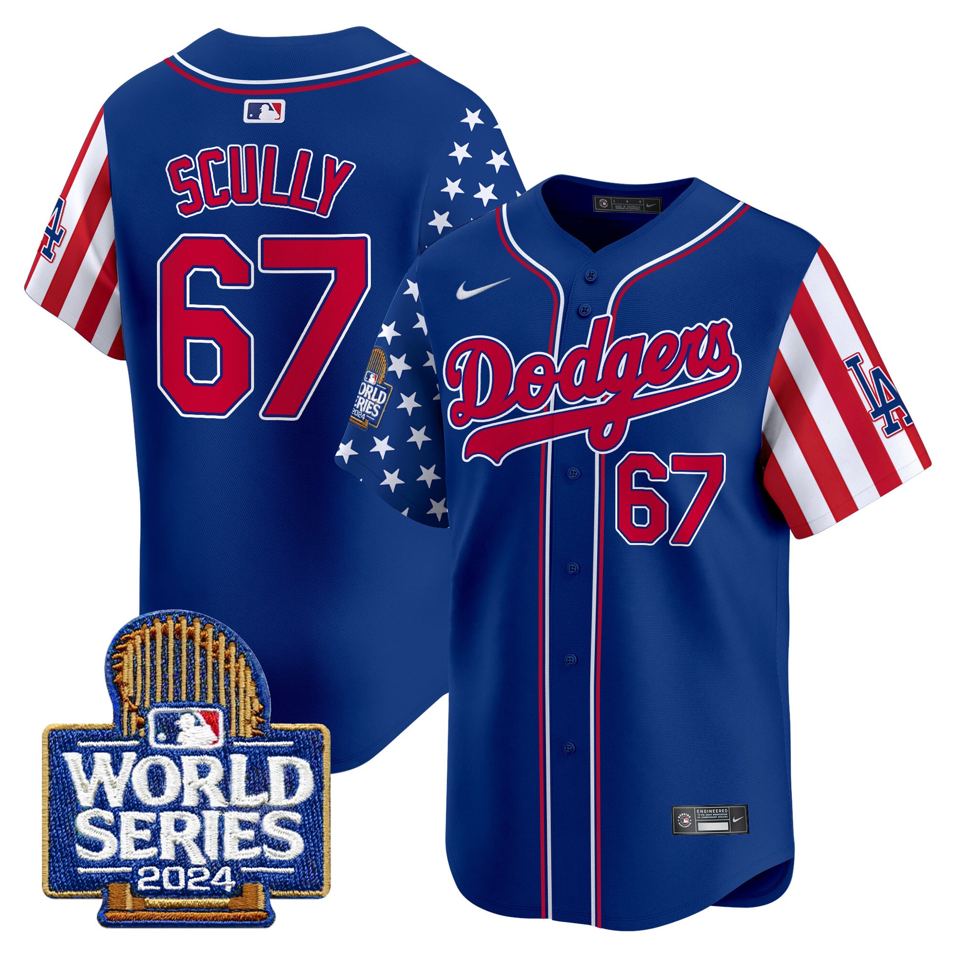 Men's Dodgers American Style 2024 World Series Vapor Premier Limited Jersey - All Stitched