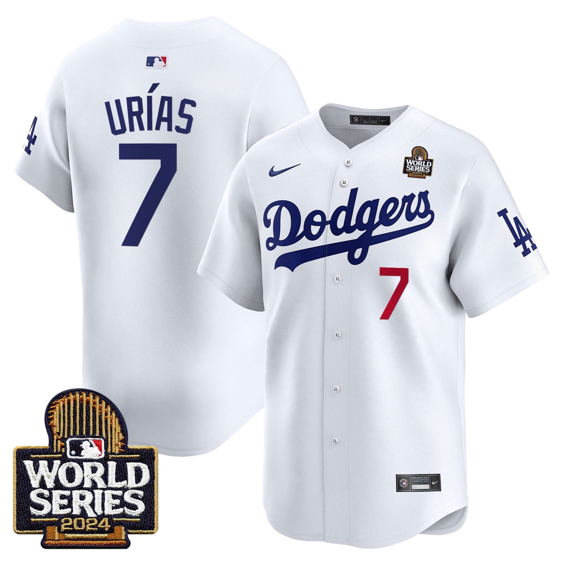 Men's Dodgers 2024 World Series Vapor Premier Limited Jersey V2 - All Stitched