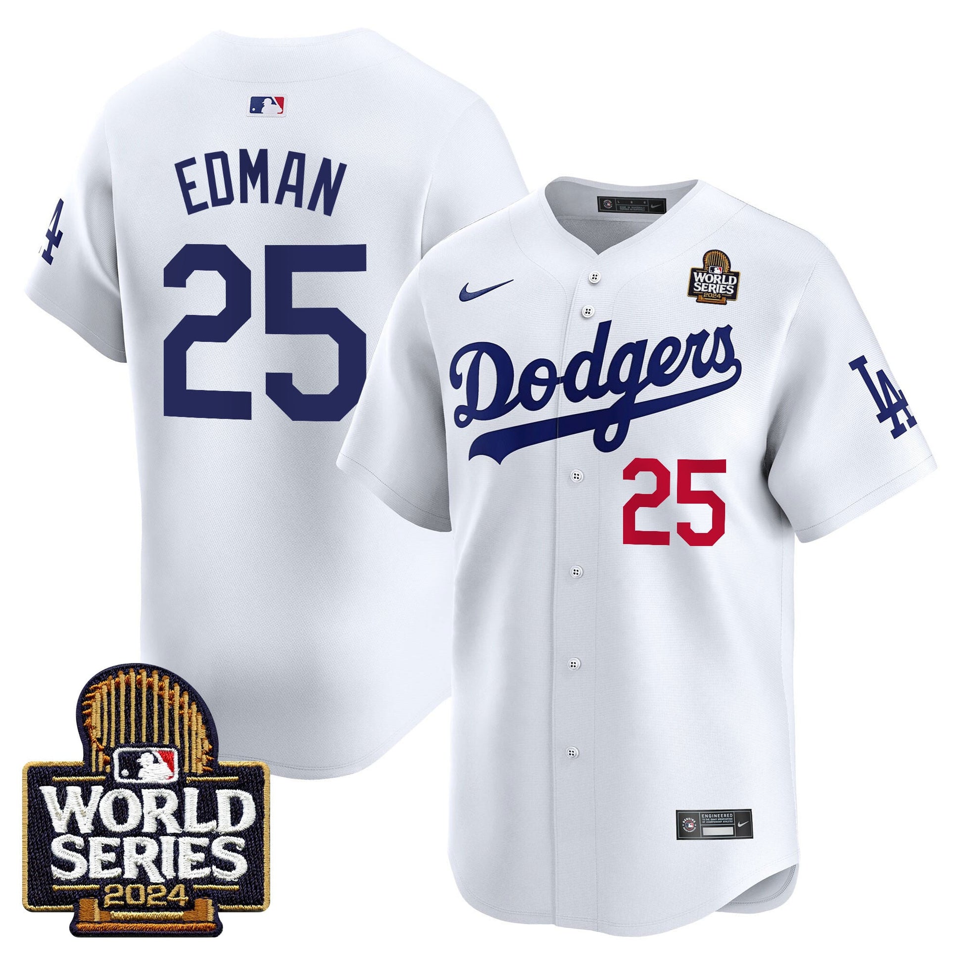 Men's Dodgers 2024 World Series Vapor Premier Limited Jersey V2 - All Stitched