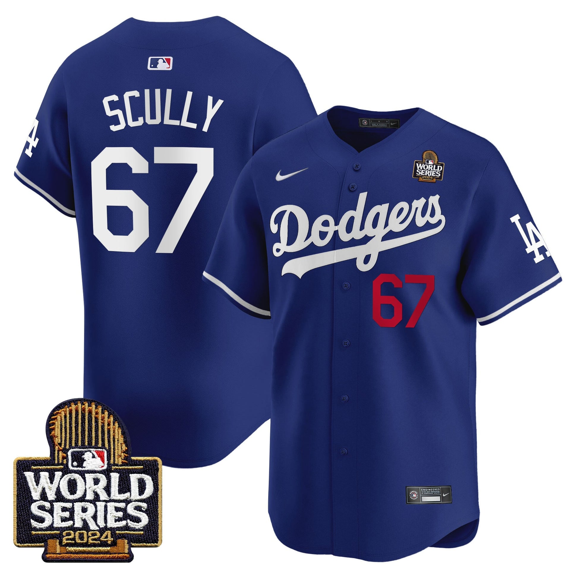 Men's Dodgers 2024 World Series Vapor Premier Limited Jersey V2 - All Stitched