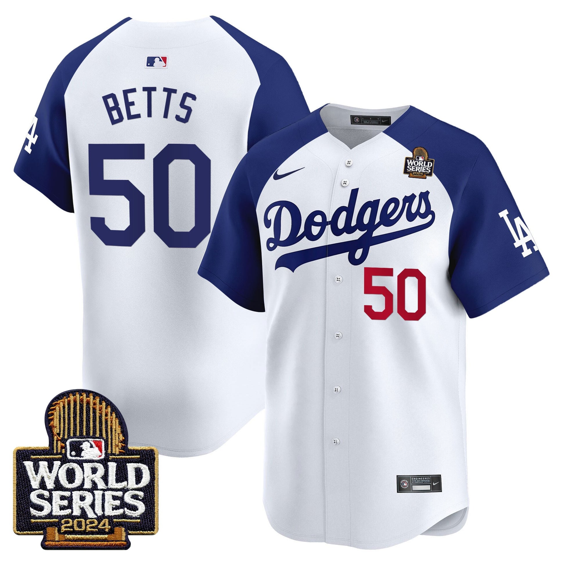 Men's Dodgers 2024 World Series Vapor Premier Limited Jersey V2 - All Stitched