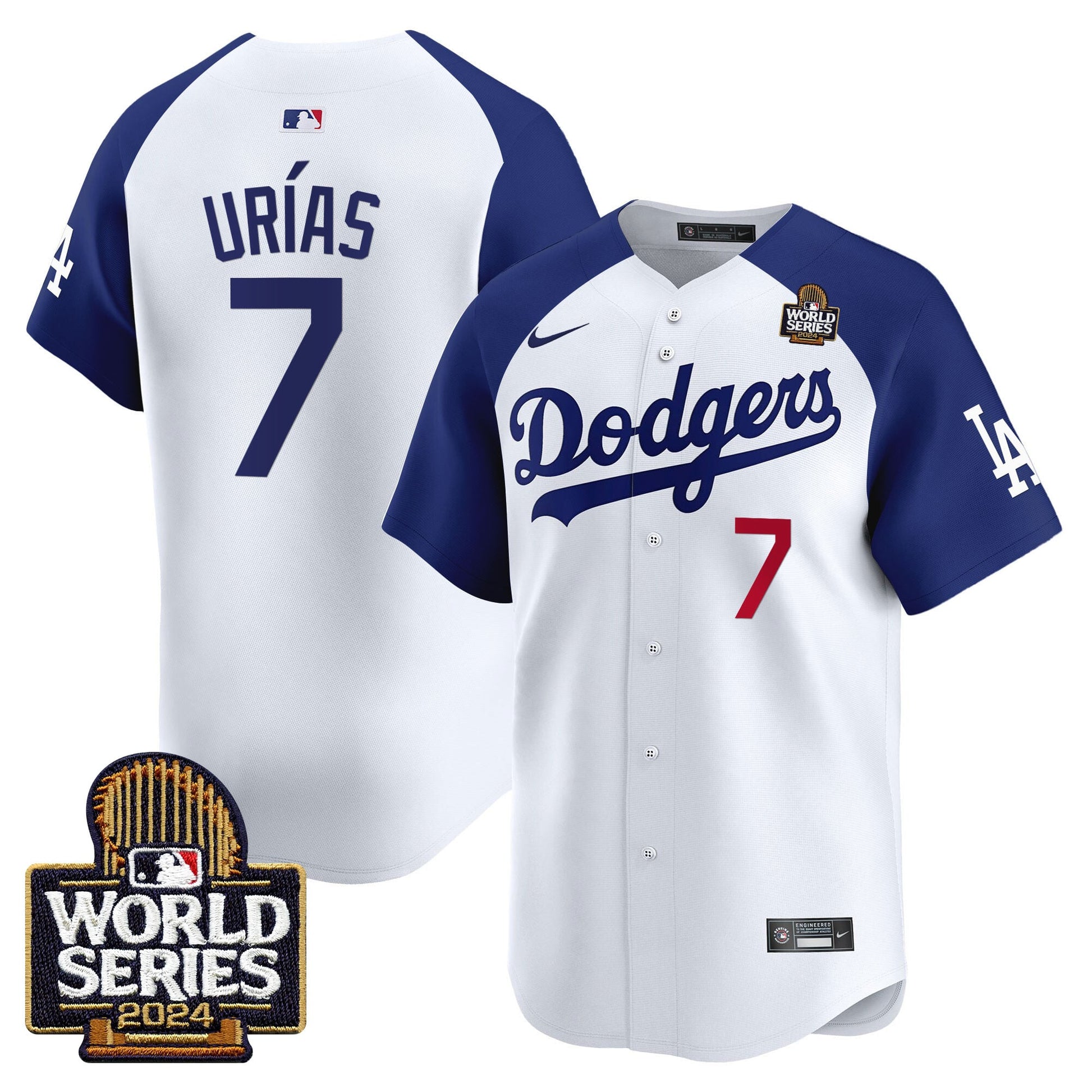 Men's Dodgers 2024 World Series Vapor Premier Limited Jersey V2 - All Stitched