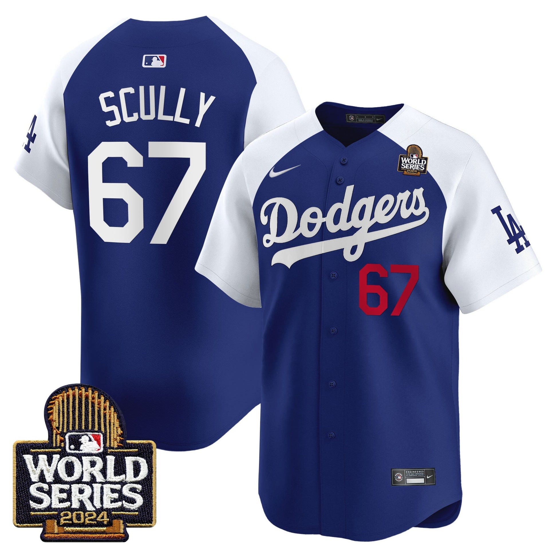 Men's Dodgers 2024 World Series Vapor Premier Limited Jersey V2 - All Stitched