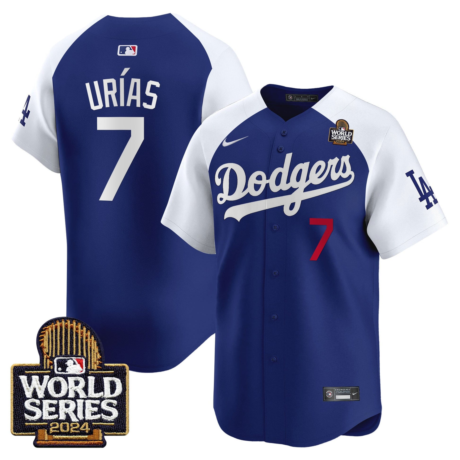 Men's Dodgers 2024 World Series Vapor Premier Limited Jersey V2 - All Stitched