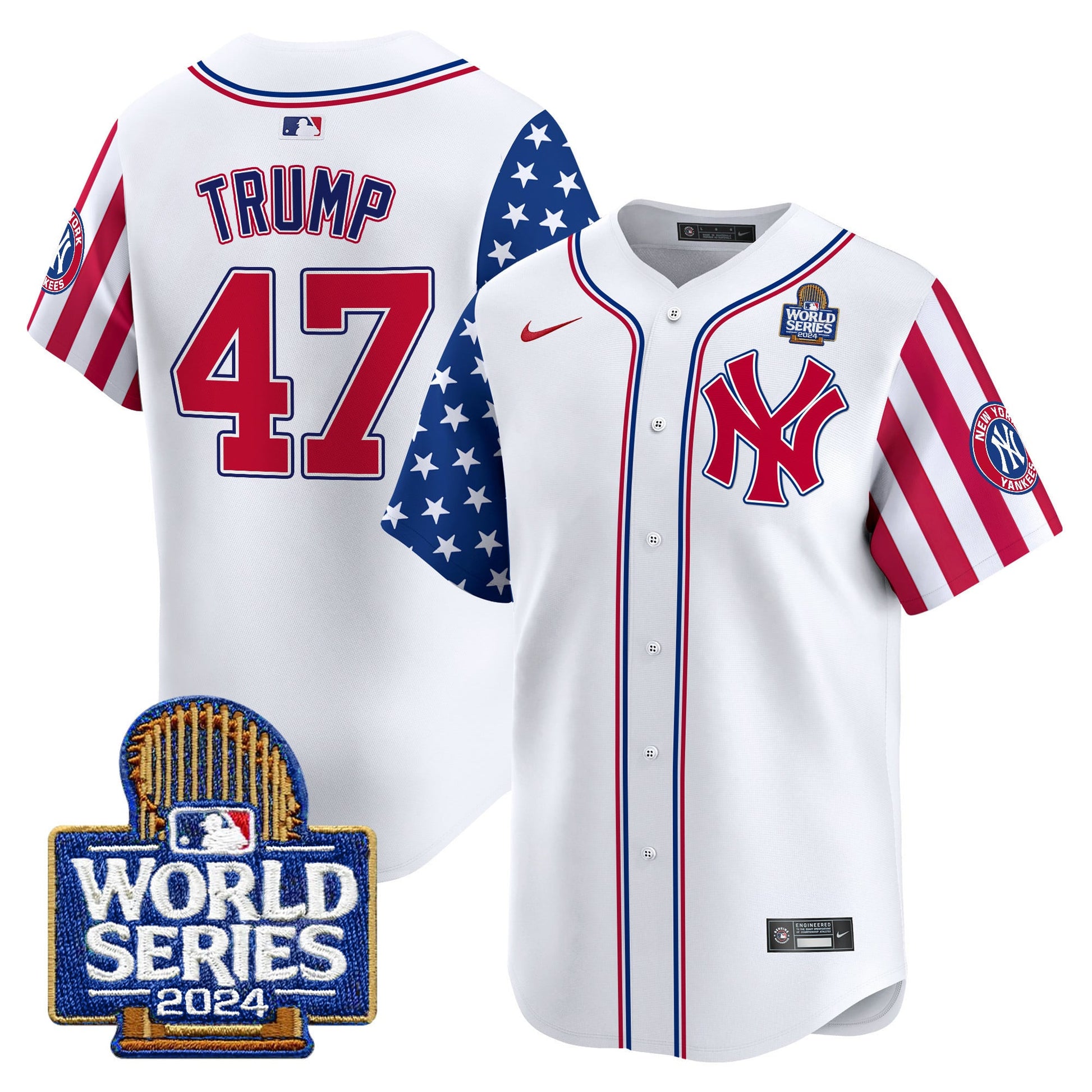 Men's Yankees American Style 2024 World Series Vapor Premier Limited Jersey V2 - All Stitched