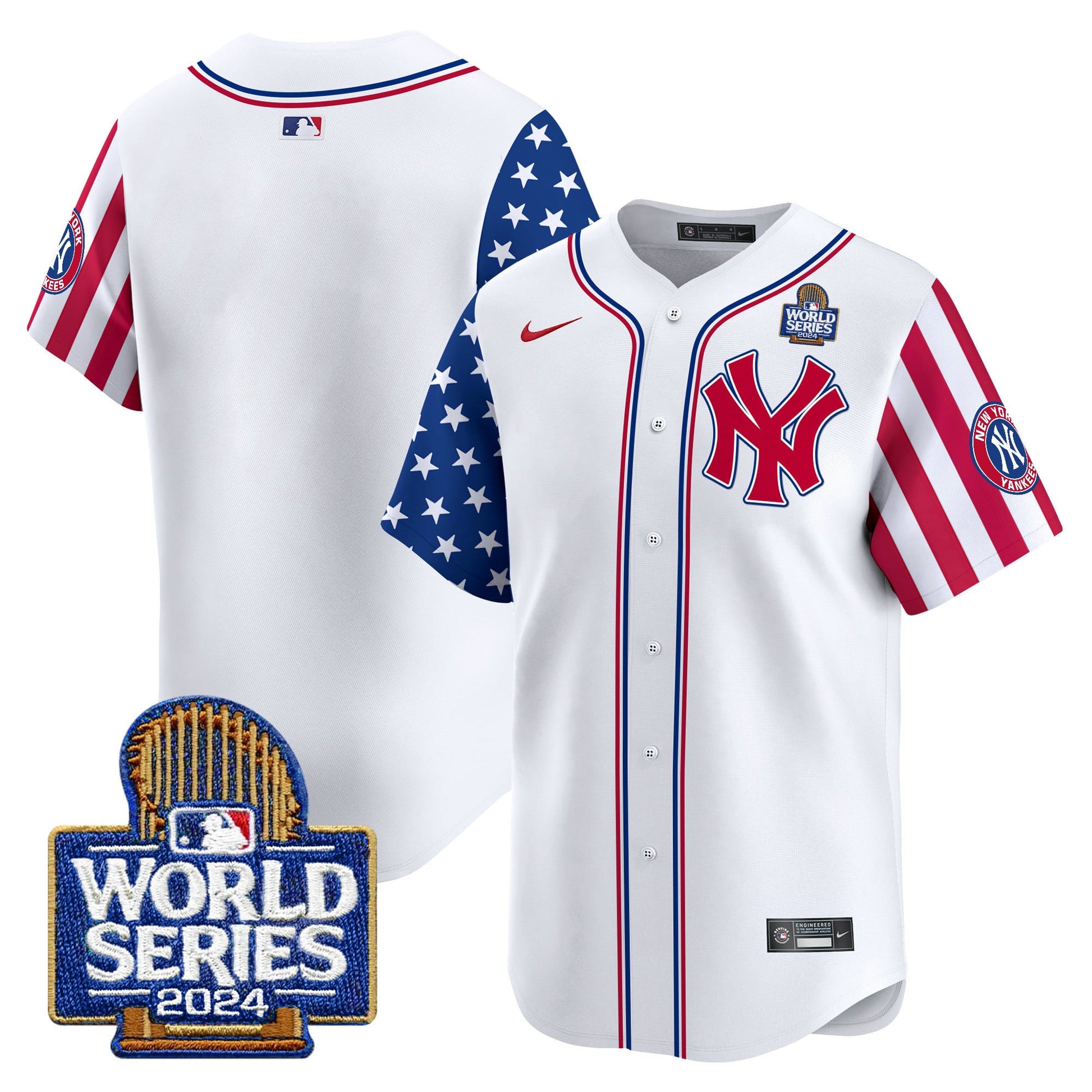 Men's Yankees American Style 2024 World Series Vapor Premier Limited Jersey V2 - All Stitched