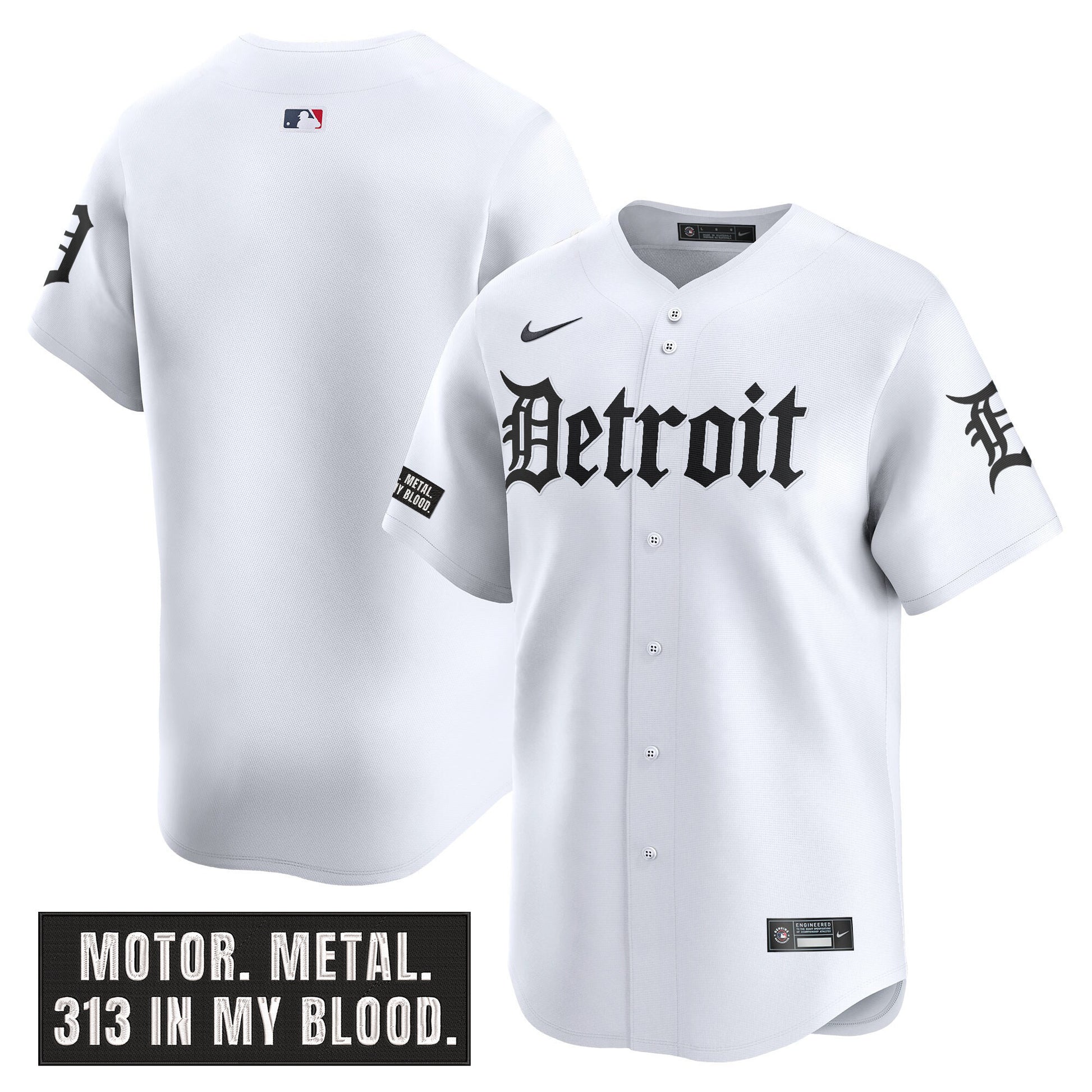 Men's Detroit Tigers 'Motor Gothic Edition' Vapor Premier Limited Jersey - All Stitched