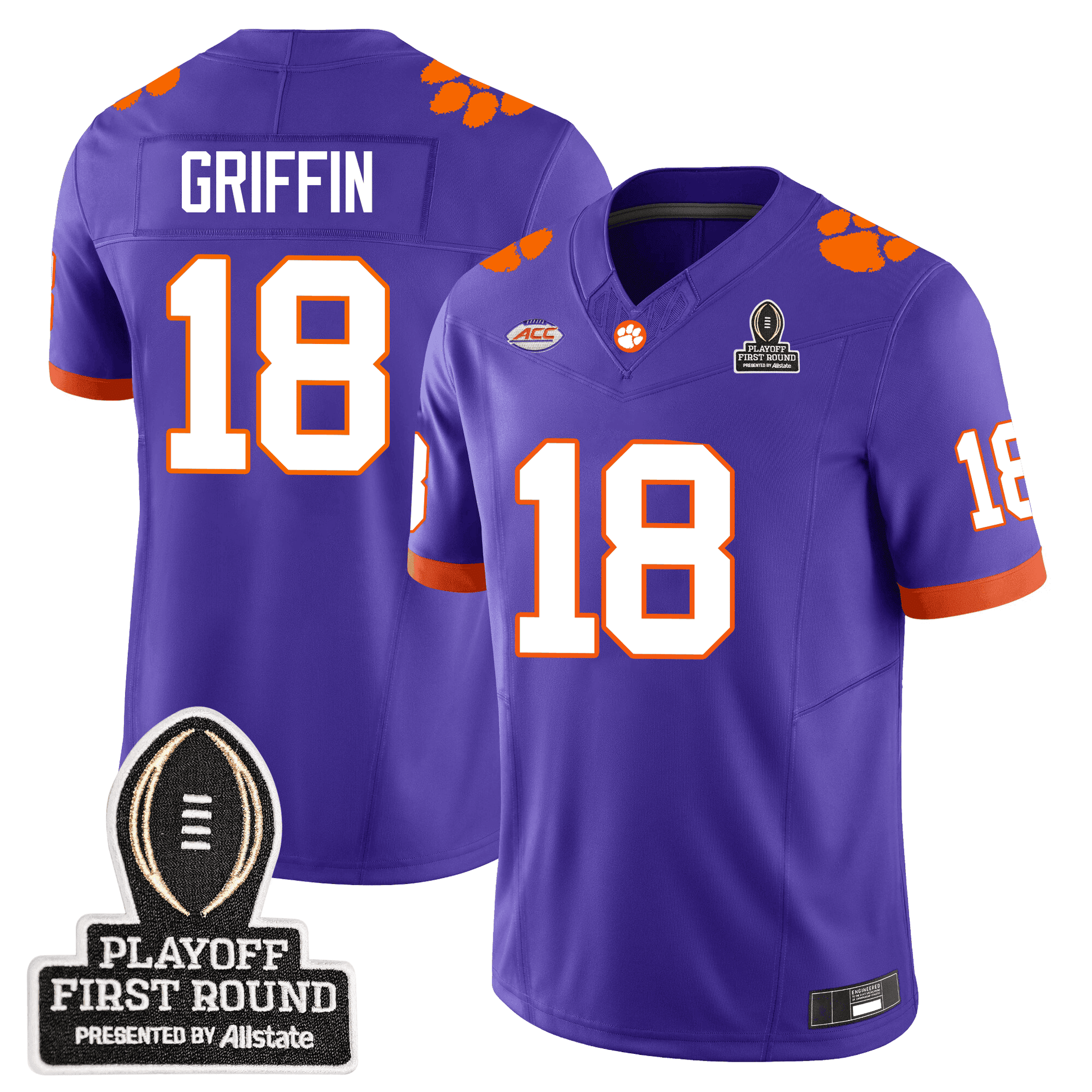 Men's Clemson Tigers 24/25 Jersey - CFP First Round Patch