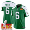 Philadelphia Eagles Kelly Green Super Bowl LIX Patch Vapor Limited Jersey - All Stitched