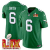 Philadelphia Eagles Kelly Green Super Bowl LIX Patch Vapor Limited Jersey - All Stitched