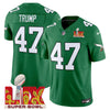 Philadelphia Eagles Kelly Green Super Bowl LIX Patch Vapor Limited Jersey - All Stitched