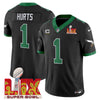 Philadelphia Eagles Kelly Green Super Bowl LIX Patch Vapor Limited Jersey - All Stitched