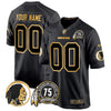 Washington Redskins 75th Patch Throwback Gold Game Custom Jersey - All Stitched