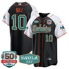 Dolphins 50th & Don Shula 347 Memorial Patch Baseball Jersey - All Stitched