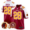 Washington Redskins 75th Patch Throwback Game Jersey - All Stitched