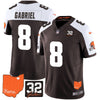 Browns #32 Jim Brown Memorial & Home Patch Vapor Limited Jersey - All Stitched
