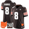 Browns #32 Jim Brown Memorial & Home Patch Vapor Limited Jersey - All Stitched