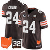 Browns #32 Jim Brown Memorial & Home Patch Vapor Limited Jersey - All Stitched