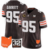 Browns #32 Jim Brown Memorial & Home Patch Vapor Limited Jersey - All Stitched