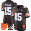 Browns #32 Jim Brown Memorial & Home Patch Vapor Limited Jersey - All Stitched