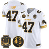 Detroit Lions 2024 90th & John Madden Patch Gold Vapor Limited Jersey V2 - All Stitched