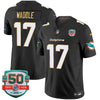 Dolphins Gold Trim Vapor Limited Jersey - All Stitched