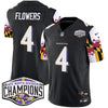 Ravens Maryland Flag 2024 AFC North Division Champions Patch Vapor Limited Jersey - All Stitched