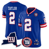 Giants New York State & Logo Patch Limited Jersey - All Stitched