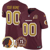 Washington Redskins Throwback 75th Patch Vapor Limited Custom Jersey - All Stitched