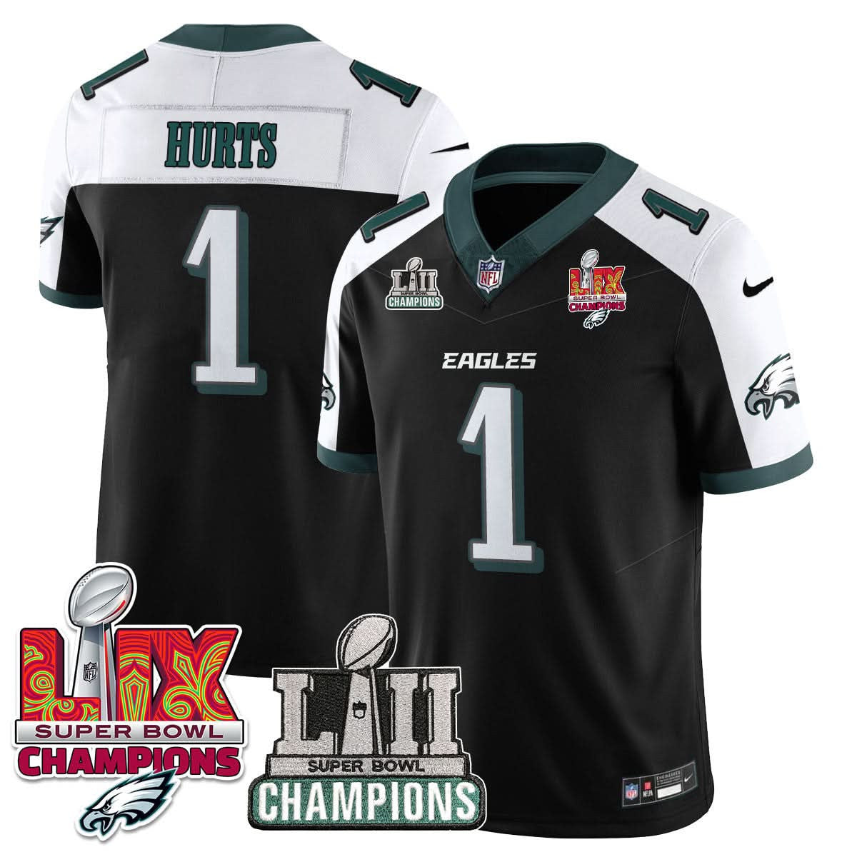 Philadelphia Eagles LII-LIX Super Bowl Champions Vapor Limited Jersey - All Stitched