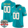 Dolphins Gold Trim Vapor Limited Custom Jersey - All Stitched