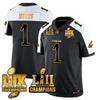 Philadelphia Eagles LII-LIX Super Bowl Champions Gold Jersey - All Stitched
