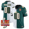 Custom Name/Gender Philadelphia Eagles Super Bowl LIX Champions Gold Trim Vapor Limited Jersey - All Stitched