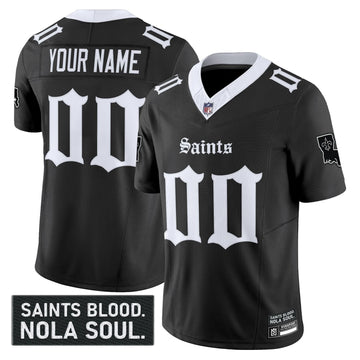 New Orleans Saints 'Gothic Vieux CarrÃÂ© Edition' Vapor Custom Jersey - All Stitched