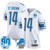 Detroit Lions 90th Year & Michigan Patch Game Jersey - All Stitched