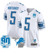 Detroit Lions 90th Year & Michigan Patch Game Jersey - All Stitched