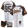 Browns #32 Jim Brown Memorial & Home Patch Baseball Jersey V2 - All Stitched