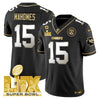 Chiefs Super Bowl LIX Patch Gold Vapor Limited Jersey - All Stitched