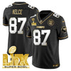 Chiefs Super Bowl LIX Patch Gold Vapor Limited Jersey - All Stitched