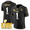 Chiefs Super Bowl LIX Patch Gold Vapor Limited Jersey - All Stitched