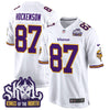Minnesota Vikings King Of The North Patch Throwback Game Jersey - All Stitched