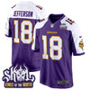 Minnesota Vikings King Of The North Patch Throwback Game Jersey - All Stitched