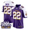 Minnesota Vikings King Of The North Patch Throwback Game Jersey - All Stitched